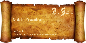 Nebl Zsombor névjegykártya